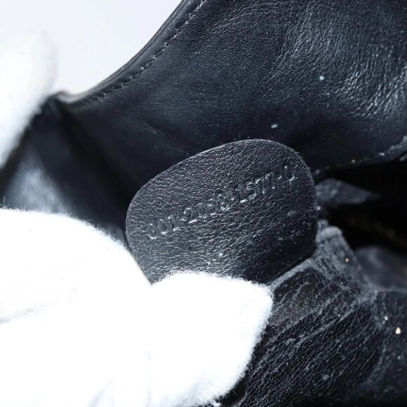 GUCCI Bamboo Hand Bag Leather 2way Black Gold - Picture 15 of 16